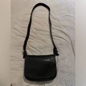 Vintage Coach Patricia Bag, Black glove tanned leather, brass hardware